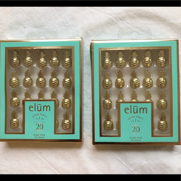 Gold pineapple push pins